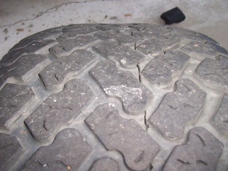left rear tire's tread