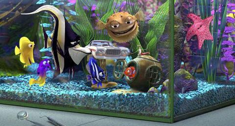 1971 Ford Ranchero - Animated fish and a toy car are depicted within a fish tank environment.