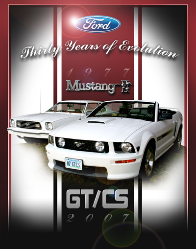 1978 Ford Mustang II - This image shows a 2007 Ford Mustang GT/CS convertible alongside an older Mustang model.
