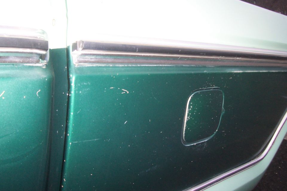 left side of bed, front tank fuel door