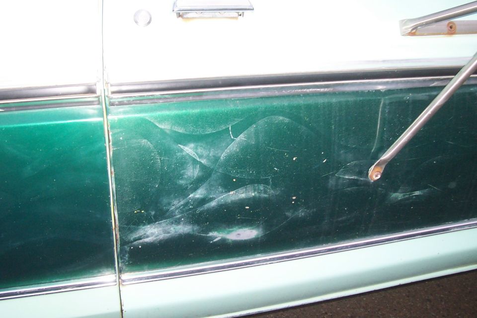 right door. Notice the faded out paint. This is the worst fade spot on the truck