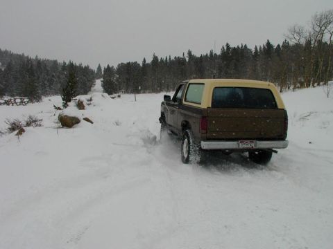 1980 Ford Bronco - This was about as far as we could get. Up to this point there were no other tracks besides ours. Just fresh snow.
