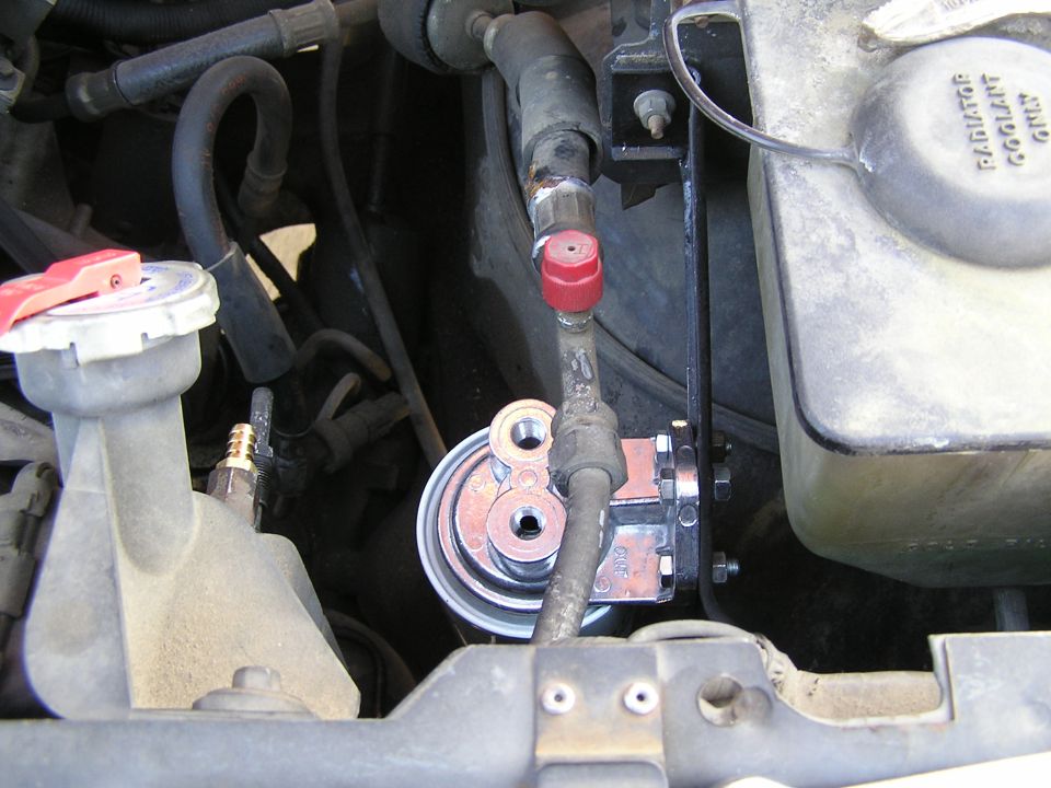bracket and filter in place