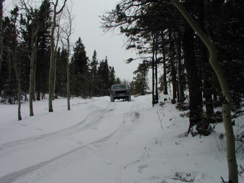 1980 Ford Bronco - Coming back down. This hill is actually steeper than it looks from this angle.