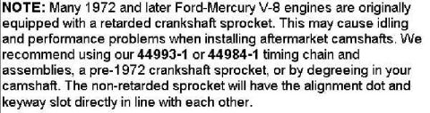 1980 Ford Bronco - Cam timing notes.