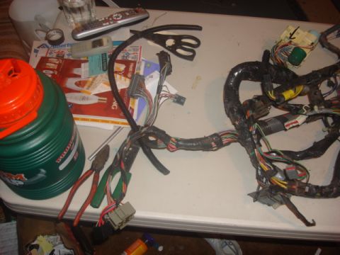 1983 Ford Bronco - this side is the heater and radio and center cluster wiring. most not going to be used.