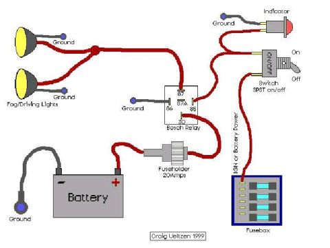 1980 Ford Bronco - Wiring aux lights with relay.