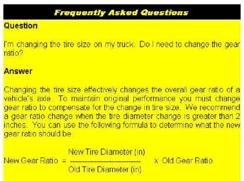 1980 Ford Bronco - Changing gear ratio when changing tire size.