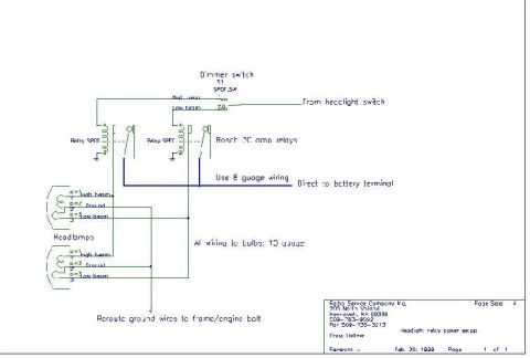 1980 Ford Bronco - Headlight wiring to keep low beams on when high beams are turned on.