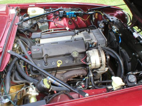 1992 Jaguar XJ-S - Close-up of a V8 engine bay, clearly marked CORVETTE, not a Jaguar XJ-S.