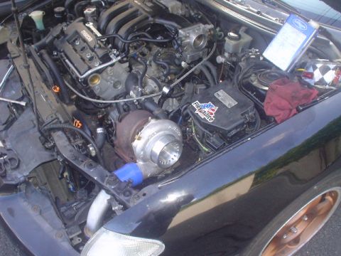 1993 Mazda MX-6 - my turbo gt35R un-finished engine bay..