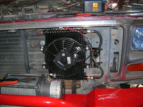 1985 Ford Bronco - new b&m trans cooler with fan
