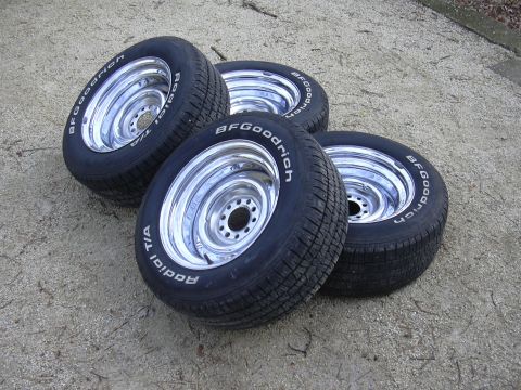 1996 Ford Crown Victoria - Set of four chrome wheels and BFGoodrich Radial T/A tires.