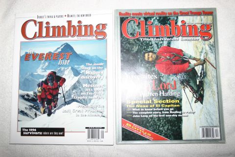 2003 Jeep TJ - Two magazines about climbing are displayed side-by-side.