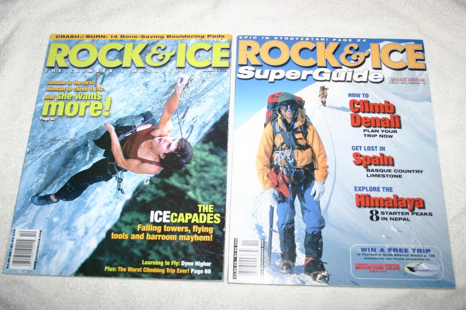 Two Rock & Ice covers: The Icecapades and SuperGuide Climb Denali