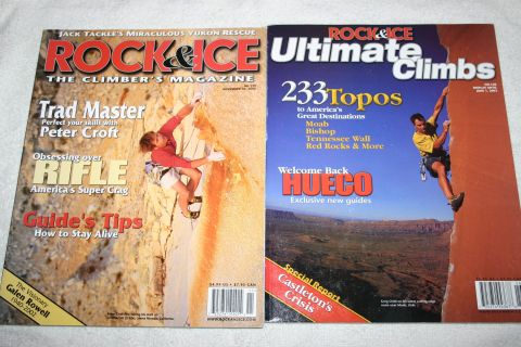 2003 Jeep TJ - Two issues of Rock & Ice magazine, climbing articles and photography.