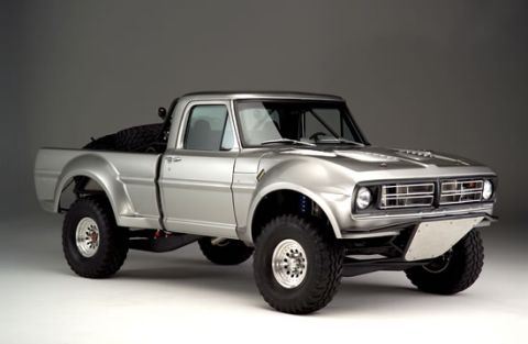 1974 Ford F-100 - This modified 1974 Ford F-100 pickup truck features an aggressive stance and off-road enhancements.