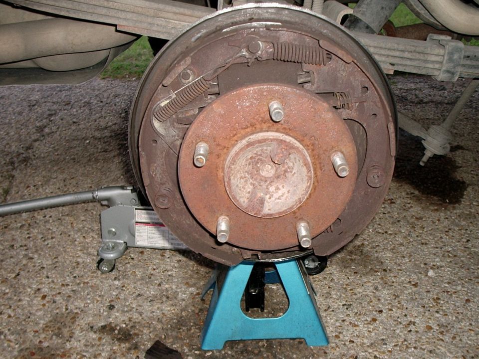 These are pictures of what I found when I removed the drums shortly after I bought the truck. As you can see, the right rear brake lining had completely disintigrated. Amazingly there was no indication of this while driving it. I only removed the drum because the truck was new (to me) and I wanted to inspect them.