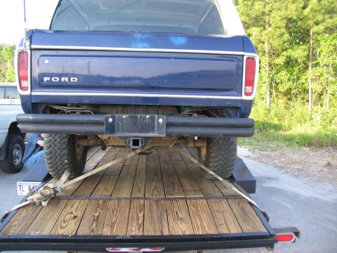 1978 Ford Bronco - Bringing home a 1978 Ford Bronco loaded onto a trailer.
