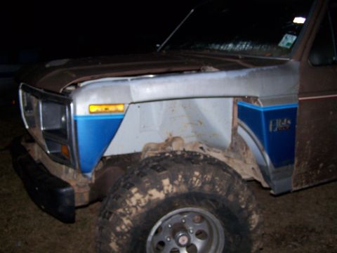 1981 Ford Bronco - Fender emblem reads "BRONCO" on a 1981 Ford Bronco.
