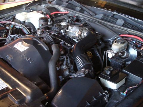 1992 Ford Crown Victoria - Close-up of a V8 engine bay, showing various components and wiring.