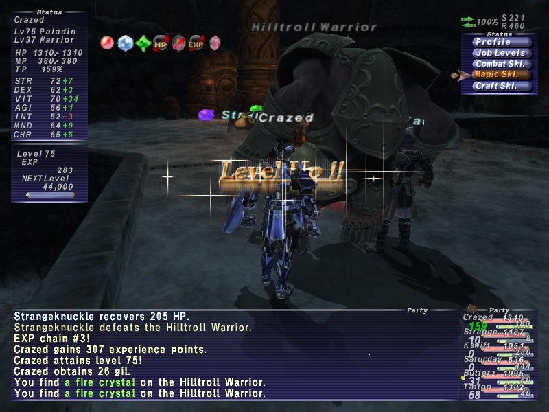 Video game scene with characters and combat log