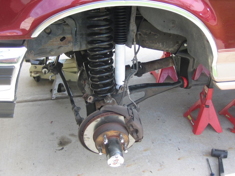 1996 Ford Bronco front suspension with lifted coil springs and new shocks