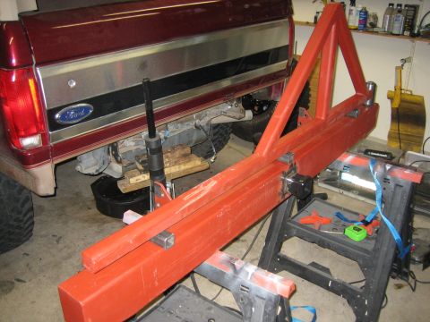 1996 Ford Bronco - Custom rear bumper build for a Ford truck, the iconic Ford emblem on the tailgate.