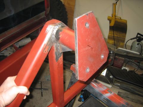 1996 Ford Bronco - Custom fabricated steel bracket, likely for a vehicle's rear bumper assembly.