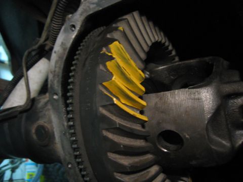 1996 Ford Bronco - Close-up view of differential gears with yellow paint markings.