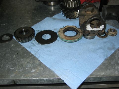1996 Ford Bronco - Differential components including gears, bearings, and housing parts are disassembled.