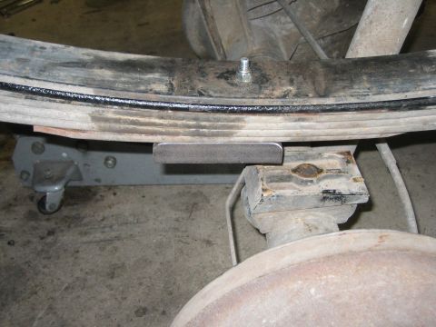 1996 Ford Bronco - The rear suspension components of a vehicle are shown, including leaf springs and part of the axle.