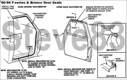 1983 Ford Bronco - Door Seal Details The upper seal (20518 ) is available aftermarket ~$20, but I haven't confirmed that those are the same shape as the origi…