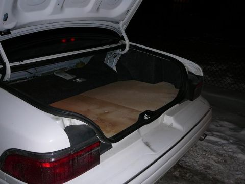 1997 Mercury Grand Marquis - Subwoofer enclosure Cover Panel. Finished rough cutout. Passenger Side.