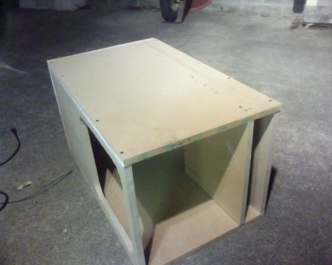 1995 Ford Bronco - This unfinished wooden box is the subject of the photo, not a 1995 Ford Bronco.