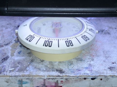 1993 Ford C-350 (Centurion Conversions) - Thermometer gauge shows temperature readings from 0 to 120 degrees Fahrenheit.
