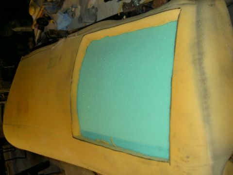 1967 Ford Ranchero - Close-up of car seat foam, revealing the layers of padding.