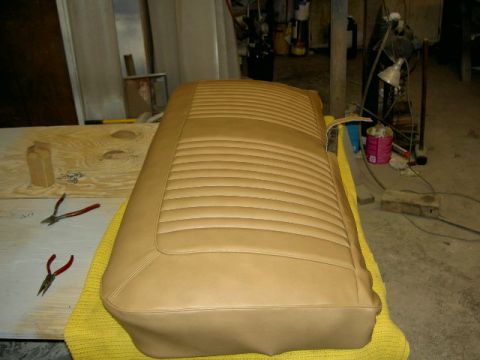 1967 Ford Ranchero - Car seat cushion with horizontal pleats, possibly for a classic vehicle.