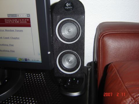 1993 Ford Bronco - Computer monitor and Logitech speakers are visible in this close-up shot.