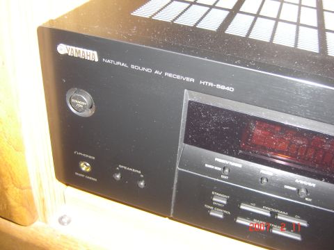 1993 Ford Bronco - Front view of a Yamaha HTR-5840 AV receiver, showing the power button, headphone jack, and control panel.