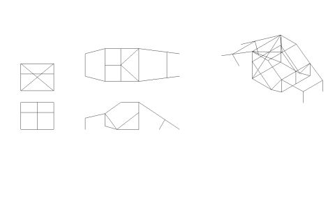 1980 Ford F-250 - Wireframe diagrams illustrate the structural framework of a vehicle chassis.