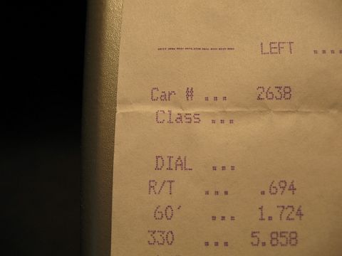2006 Mazda 6 - This document shows drag racing performance data, including reaction time and 60-foot split.