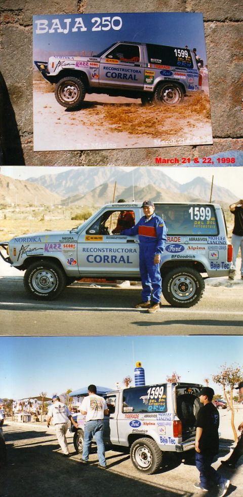 1992 Ford Explorer - A silver Ford Bronco II, adorned with numerous racing decals and the number 1599, is shown in a side profile.