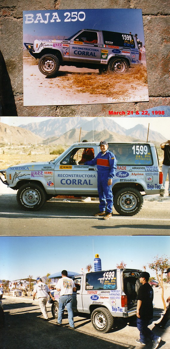 Silver Ford Bronco II with racing decals and number 1599