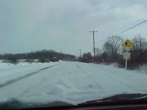 1995 Ford Taurus - OH43 between the S-turns, notice sign warning of the oncoming turn