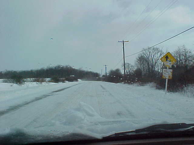 OH43 between the S-turns, notice sign warning of the oncoming turn