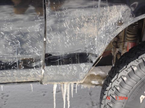 1979 Ford Bronco - small dent, probably be pushed out but I haven't tried