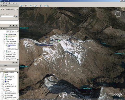 1983 Ford Bronco - I'd love to TRY to drive from McDonald Lake (top L) around the N side of the mountain, come up thru the lakes on the E, into the pass on th…
