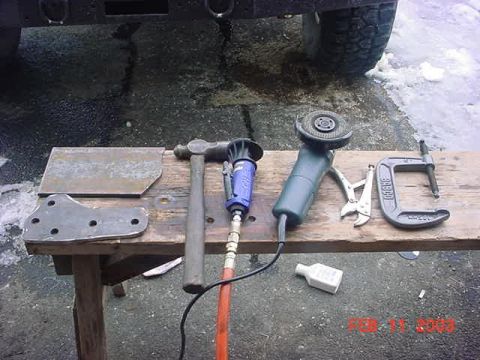 1980 Ford Bronco - these are the tools I used and the design I came up with a the blank of steel I started with