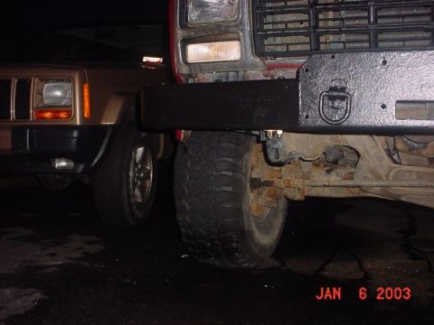 1980 Ford Bronco - with the bumper finally modified and all tightened down I have some fender hanging down lower than the bumper its self so I cut it off pre…